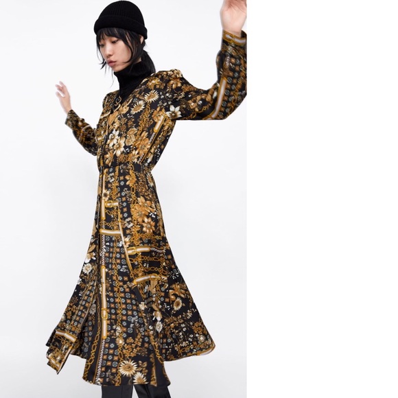 Classic Zara Floral Print Dress - Picture 6 of 11